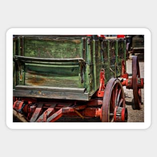 Old West Green Wagon Sticker